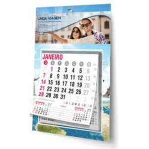 Calendario de Parede Couchê 250g 21x30cm 4x0  Bloco 12 meses 