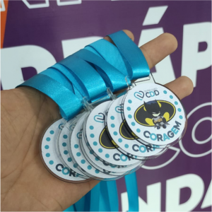 Medalha Acrilico Acrilico 5x5cm 4x0   Fita Acetinada não personalizada